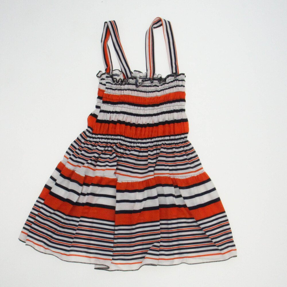 ACE Fashion Girls Orange | Blue | White | Stripes Dress size: 12-18 Months XL